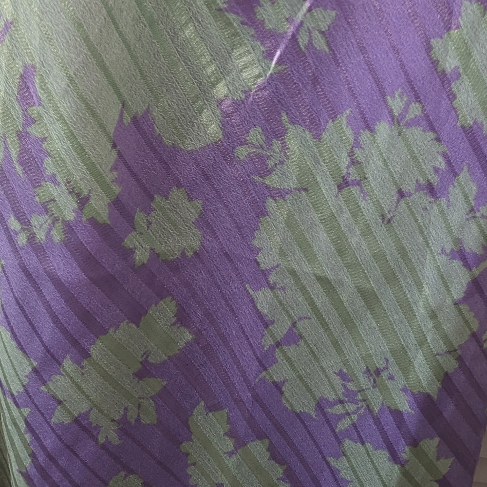 ASOS Design bias midi slip dress scoop neck satin floral print purple gr… - Picture 10 of 11